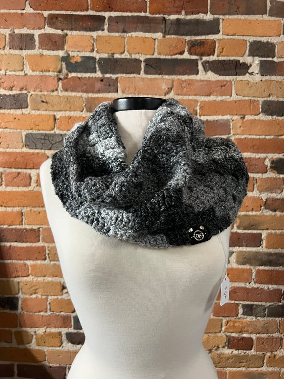 Greyscale Squares Infinity Scarf